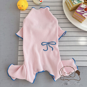 לחיות מחמד סתיו חורף חדש רקמת בטן ארבעה מכנסיים רגליים בגדים חמודים לכלבים ולכלבים - Product Image 3