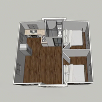 Maison conteneur pliable et extensible moderne de 40 pieds, design personnalisé, entièrement meublée, 2 chambres, maison préfabriquée modulaire