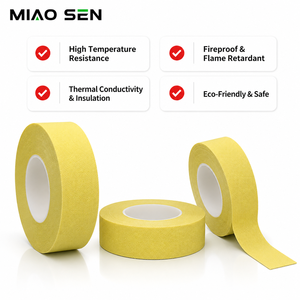 Ruban de masquage thermique industriel <span class=keywords><strong>Miaosen</strong></span> de haute qualité 0,3 mm, résistant à la chaleur, en tissu de fibre de verre enduit d'adhésif silicone - Product Image 1