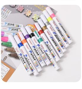 Nouveau design OEM 12 couleurs stylo <span class=keywords><strong>marqueur</strong></span> acrylique imperméable <span class=keywords><strong>permanent</strong></span> en plastique sec Pentextile <span class=keywords><strong>marqueur</strong></span> d'art pour vêtements cuir tissu - Product Image 5