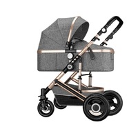Poussette pour bébé, peut s'asseoir, s'allonger, paysage élevé, alliage d'aluminium léger, pliable, absorption des chocs bidirectionnelle