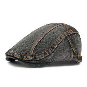 Casquette gavroche en jean pour hommes et femmes coton boucle réglable casquette plate chapeau conduite chasse béret - Product Image 4