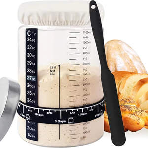 Kit de Iniciador de Pan de Levadura Natural con Raspador, Cubierta de Tela y Cubierta Metálica - Product Image 1