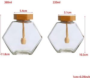220ML 380ML Verre Pot de Miel avec Louche En Bois et Liège Couvercle pour La Cuisine À Domicile - Product Image 4