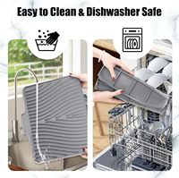 Tapis de séchage de vaisselle en silicone pour comptoir de cuisine, résistant à la chaleur, sans BPA, avec drain intégré
