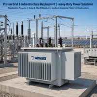 Transformateur de puissance immergé dans l'huile S11 à faible perte, avec noyau en acier silicé grainé et enroulement en cuivre ONAN, 10kV 35kV