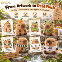 Porte-clés en peluche Capybara personnalisé, adorable animal de la forêt, breloque de sac, cadeau OEM pour les boutiques de souvenirs et les promotions