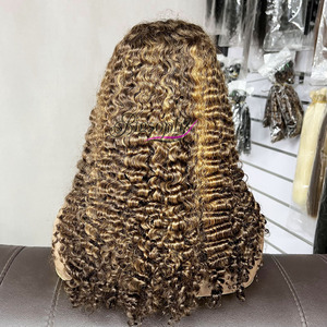 High Quality Burmese Curly Wig in 5X5 100 Human Hair Vibrant Blonde Tones Dense Bouncy Curls Modern Wear - Product Image 4