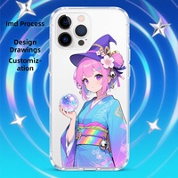 Étui de téléphone personnalisé en TPU double couche IMD pour 17/16/14/13 Pro, finition mate, design de dessin animé gravé au laser, antichoc