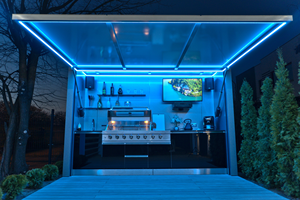 Cuisine extérieure de villa moderne personnalisable, construction en acier inoxydable, <span class=keywords><strong>porte</strong></span> en aluminium résistante aux intempéries, design modulaire - Product Image 5