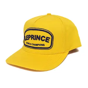 Fabrika özel logo yüksek kaliteli beyzbol şapkası 5 panel % 100% pamuk sarı renk Hip Hop sokak tarzı erkek snapback kapaklar