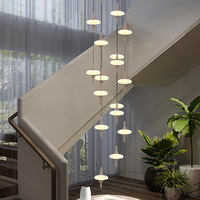 Lustre en albâtre DGLUX Cascade UFO, luminaire suspendu LED 72W 96W 120W, lampe de plafond de luxe pour escalier, hall d'hôtel
