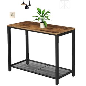 Industrieller Fernsehtisch mit Netz-Ablagefach, robustem schwarzem Metallrahmen - Product Image 5