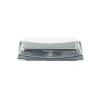 Conteneur à sushi transparent en gros, barquette à sushi rectangulaire jetable en plastique avec couvercle transparent