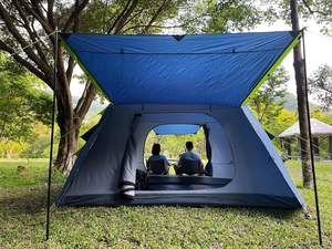 Carpa Domo Familiar OEM para 6 Personas con Toldo Frontal Extensible - Refugio Impermeable y Resistente al Viento de 3000 mm para Acampar - Product Image 5