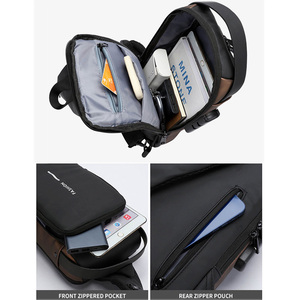 Bolsa Transversal <span class=keywords><strong>Slim</strong></span> Unissex Impermeável em Poliéster, Mochila de Peito Antifurto, Bolsa de Ombro Masculina - Product Image 5
