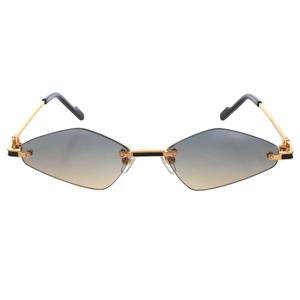 Stylish Unisex Rimless Sunglasses with Moissanite Inspired Design Mirrored Lenses and Fashionable UV Shield - Product Image 1