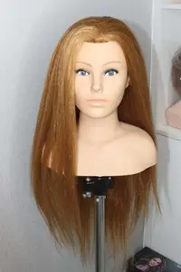 Wholesale Dark Skin Dummy Doll Head Practice Mannequin Head Human Hair Training Mannequin Head