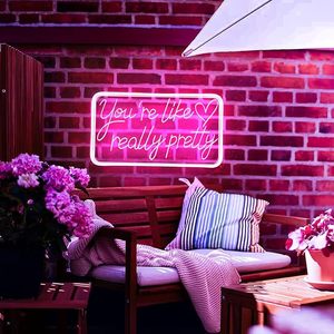 Insegne al Neon 'You're Like Really Pretty' per Decorazione Murale, Insegna LED al Neon per Arredamento Estetico della Camera delle Ragazze Adolescenti - Product Image 2