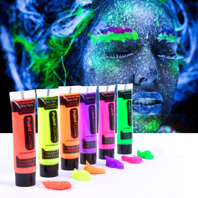 Glow in Dark Body Paint Body&Face Glow Backlight Neon Fluorescent Set of 6 Tubes