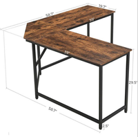 Table d'ordinateur en métal Simple en forme de L, bureau robuste pour ordinateur portable