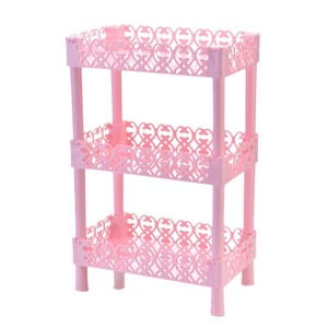 Bathroom Storage Shelf 3 Tier Freestanding No <b>Drill</b> <b>Pink</b> Blue Rectangular Shelves for Toilet Sink Desk Organization - Product Image 4