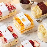 Boîte alimentaire carrée transparente en acrylique recyclable pour gâteaux, desserts et biscuits avec couvercle – Vente en gros