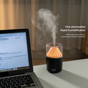 Ultrasonik yağ serin sis Bedroom Usb Led alev yangın hava temizleyici taşınabilir Aroma volkan nemlendirici difüzör yatak odası için - Product Image 2