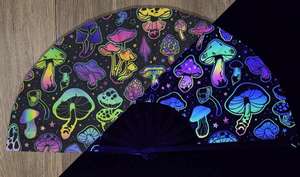 Abanico Plegable Grande Tradicional con Diseño UV Luminoso Pintado a Mano para Festivales, Decoración del Hogar, Regalo Empresarial para Arcoíris - Product Image 5