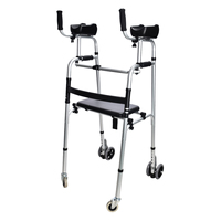 Déambulateur à accoudoirs avec siège et roues pour hôpital, soins à domicile, personnes âgées, handicapés, équipement de réadaptation, usine OEM ODM