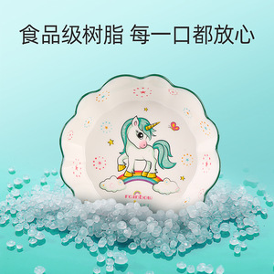 Unicorn <b>Melamine</b> <b>Bowl</b> Plate Set For Kids 2-4 Years Food Grade Dishware Cartoon Design Drop Resistant - Product Image 4