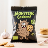 Sachet à biscuits personnalisé emballage individuel thermoscellé sac scellé à l'arrière avec un design personnalisé pour le beurre Cookie Snack Mylar sac