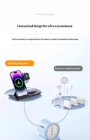 Chargeur sans fil pliable 3-en-1 pour téléphones mobiles Android et iOS, montres et écouteurs, support de charge vertical pliable 15W