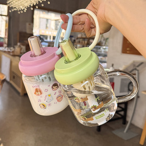 680ml 22oz nhựa drinkware cốc nước SIP Mug chai với lọc và rơm xử lý cho sữa trà cà phê nước trái cây - Product Image 2