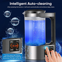 Bouilloire à eau hydrogénée génératrice d'hydrogène actif 2 litres Technologie Spe Pem Ioniseur d'eau hydrogénée avec grand écran LED 1,5 ppm