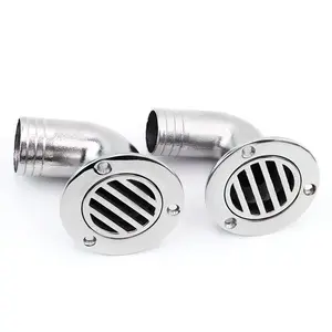 Boat Deck Floor Drain 90 Degree Marine Thru Hull Water Drain Fitting Stainless Steel 316 Sailboat Cockpit Drains Cover