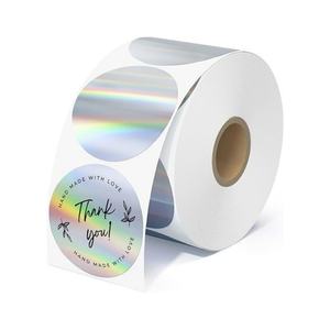 Imprimante d'étiquettes thermiques directes personnalisée, 2 pouces, ronde, rose doré, transparente, holographique, autocollants thermiques transparents - Product Image 3