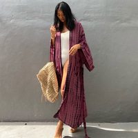 Robe longue ample 100 % polyester à imprimé léopard pour les vacances à la plage