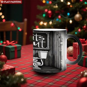 Tasse magique givrée noire 11oz en céramique à changement de couleur activé par la chaleur pour usage quotidien - Product Image 2