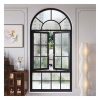 Puerta térmicas de ventanas de aluminio extruido abatible de arco francés de alta calidad con marcos de alféizar Mosquito