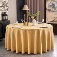 Nappe de luxe en polyester ronde, doublement rembourrée, en satin uni, personnalisable, durable, pour hôtel, mariage, banquet et utilisation en extérieur