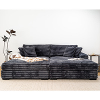 Canapé-lit modulaire moderne en tissu avec fauteuil inclinable en forme de L, structure en bois massif, meubles de salon