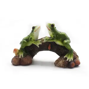 Patung kodok Resin, patung model katak mirip hidup pada pohon, patung patung kecil katak