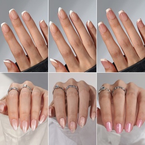 Faux Ongles de Noël Rouges Faits Main en Gel Souple Ovale pour l'Automne et l'Hiver – Vente en Gros Personnalisée - Product Image 3