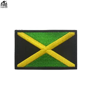 Kualitas terlaris bordir bendera Jamaika Patch/bendera Jamaika Patch bordir untuk tas luar ruangan topi stiker Patch