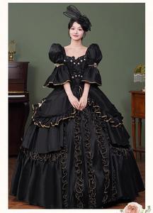 QQWZ532 victoriano Cosplay disfraz Vestido Mujer moda señora <span class=keywords><strong>Medieval</strong></span> fiesta vestido satén Tejido estilo Vintage para adultos - Product Image 3