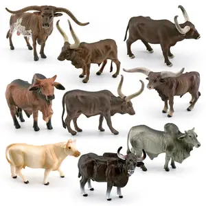 Cross-border simulation of Texas Longhorn Zebu Charolai Goel cattle River buffalo model decoration