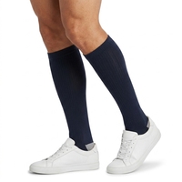 Chaussettes de compression pour course à pied et marathon, longueur mollet, soutien du pied et de la cheville, noires, unisexe