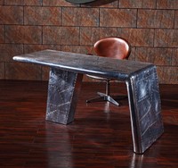Table de bureau latérale de style aviateur, design aile d'avion, aluminium, vintage, industrie aéronautique, sur mesure