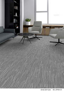 Dalles de moquette de sol carrées à rayures modernes pour bureaux commerciaux, antidérapantes, imperméables, lavables, en nylon à boucles, amorties, durables, supplémentaires - Product Image 2